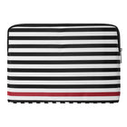 Vangoddy Luxe Series 14" Laptop Sleeve - Striped - Red-Durable and slim for easy mobility, along with heavy duty polished gold zipper closure