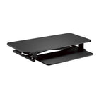 TygerClaw 25.75"W Gas Spring Sit-Stand Desk - Black-Lower keyboard deck that holds keyboard and mouse side by side and raises in sync with the top surface creating a comfortable work space