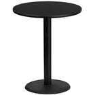 Flash Furniture 36'' Round Laminate Table Top, Black with 24'' Round Bar-Height Table Base (XURD36BKTR24B)-Bar Height Hospitality Table