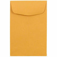 JAM Paper #4 Coin Business Envelopes - 3" x 4 1/2" - Brown Kraft Manila - 100 Pack-Colour: Brown Kraft