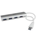 StarTech 4-Port Portable USB 3.0 Hub with Built-in Cable-Sleek and stylish, with a silver, sandblasted finish that matches your MacBook