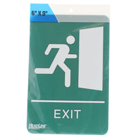 Headline Sign EXIT Running Man Sign - 6" H x 9" L - Green-Sign Message: "EXIT"