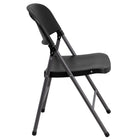 Flash Furniture HERCULES Series Black Plastic Folding Chair with Charcoal Frame-Black Plastic Seat and Back