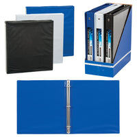 Merangue 1" Vinyl View Binders - 6 Pack-Vinyl View Binder in assorted colours (Black, Blue, Grey)