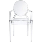 Nicer Furniture Louis XVI Transparent Ghost Chair-Made of heavy-duty molded transparent clear polycarbonate