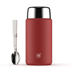Minimal Stainless Steel Insulated Food Jar - Echo Peach - 750ml-Integrated full size, stainless steel foldable spoon