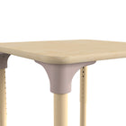 Flash Furniture Bright Beginnings 24" Square Commercial Grade Wooden Adjustable Height Classroom Activity Table - Beech-Supports up to 300 LBS. Static Weight Capacity