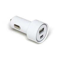 NXT Technologies Universal 2-Port USB-C and USB-A Car Charger - White-12-24V car charger for mobile devices
