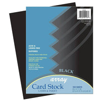 Pacon Array Card Stock, 65 lb., Black, 100 Sheets Pack (PAC101187)-Heavyweight, 65 lb.