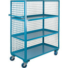 Kleton Wire Mesh Stock Truck, 3-Shelf, Steel, 24" x 63" x 39", Three-Sided (ML214)-No. of Shelves: 3