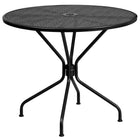 Flash Furniture 35.25" Round Black Indoor-Outdoor Steel Patio Table-Patio Table