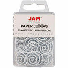 JAM Paper Colored Circular Paper Clips - White - 2 Packs of 50-Color: White