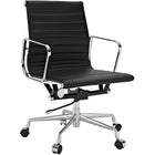 Nicer Furniture Group Style Low Back Executive Chair - Black-Top grain leather on surface of seat and back. Foam Molded Seat and Back