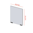 Mark Maker Modular Sneeze Guard Front - 23.5" W x 31.5" H panel 1/4" Clear Acrylic -2 4" aluminum bottom rails - no pass through-Made from 1/4” clear acrylic.