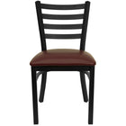 Flash Furniture HERCULES Series Black Ladder Back Metal Restaurant Chair - Burgundy Vinyl Seat-Metal Chair