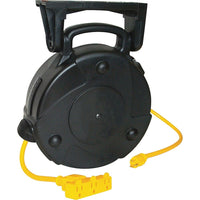 Lind Equipment Industrial Cord Reels - 50' - 14/3 Gauge - 13 A-A release tab on the mounting bracket quickly and easily converts the reel from stationary to portable use