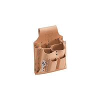 Klein Tools Tool Pouch Leather 8-Pockets Knife Snap Tunn (5164T)-Material: Leather