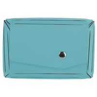 JAM Paper Leather Business Card Case, Angular Flap, Teal Blue-Business Card Case