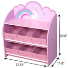 Danawares Unicorn Toys Organizer Bookshelf with 6 Fabric Bins - Pink-Each drawer is 7.68"L x 10.63"W x 6.30"H