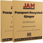 JAM Paper Recycled Paper, 8.5 x 11, 24lb Ginger Brown, 2 packs of 100 (872802g)-Ginger