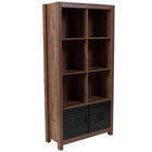 Flash Furniture New Lancaster Collection 59.5"H 6 Cube Storage Organizer Bookcase - Crosscut Oak Wood Grain Finish-Crosscut Oak Wood Grain Laminate Finish