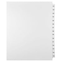 Mark Maker Legal Exhibit Index Tab Set of White Single Tabs, 1/15th Cut, Letter Size, No Holes, Number 121 - 135-White Single Tabs, 1/15th Cut