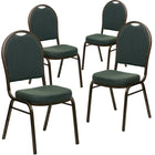 Flash Furniture HERCULES Series Dome Back Stacking Banquet Chairs with Gold Vein Frame - Green - 4 Pack-Set of 4 Multipurpose Banquet Chairs