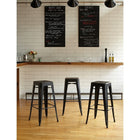 OSP Designs 30" Metal Barstool, Antique Black, 4 Pack-Intended for Residential Use Only