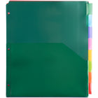 JAM Paper Plastic Index 8-Tab Dividers w/ Double Pockets - 9 3/4" x 11 1/2" - Assorted - 6 Sets/Pack - 8 Tabs/Set-Size: 9.75 x 11.5 inches