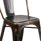 Flash Furniture Commercial Grade Distressed Copper Metal Indoor-Outdoor Stackable Chair-Distressed Copper Powder Coated Frame Finish