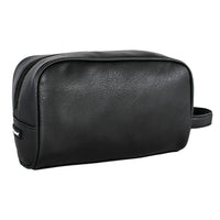 Swissgear PU Toiletry Bag - Black-Large-opening main compartment for easy packing and transportation of travel-sized items