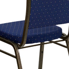 Flash Furniture HERCULES Series Crown Back Stacking Banquet Chair in Navy Blue Dot Patterned Fabric - Gold Vein Frame-Seamless Back Panel