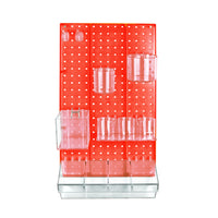 Azar 12-Piece Pegboard Wall Organizer Kit with One Panel and Accessory Assortment - Red-Sold in Multiples of: 1