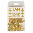 JAM Paper Metal Bulldog Clips - Small - 22mm - Gold - 25 Pack-Color: Gold