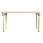 Flash Furniture Bright Beginnings 23.5"x 47" Commercial Grade Wooden Rectangle Adjustable Height Classroom Activity Table -Beech-Kid-Friendly Design with Rounded Safety Corners