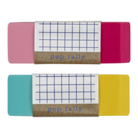 Pep Rally Eraser - Two Tone - Assorted-Ombre colour, rectangle shape