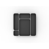 Three by Three Seattle Metal Drawer Organizer Set - Black - Set of 5 (52287)-Drawer Organizer