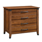 Sauder 422034 Carson Forge Lateral File Cabinet - Washington Cherry-Drawers with full extension slides hold letter or legal size hanging files.