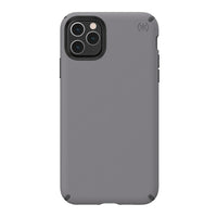Speck Presidio Pro iPhone 11 Pro - Filigree Grey/Slate Grey (AP-1010)-Ridges of IMPACTIUM material on the inside perimeter compress on impact to absorb and disperse shock. Dropped from 10 feet multiple times by independent labs to ensure superior protection.