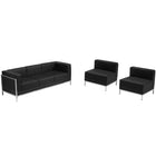 Flash Furniture HERCULES Imagination Black LeatherSoft Sofa & Chair Set-Contemporary Reception Set