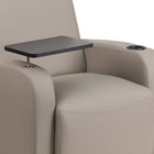 Flash Furniture Leather Guest Chair with Tablet Arm, Front Wheel Casters & Cup Holder - Grey-Plush Foam Seat