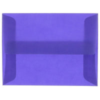 JAM Paper A2 Invitation Envelopes, 4.38 x 5.75, Purple Translucent Vellum, 250 Pack (PACV607H)-Primary blue translucent envelope