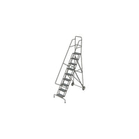 Tri-Arc Roll & Fold Rolling Ladder, 9 Step, 96" Height, Serrated (KDRF109162)-Frame Material: Steel