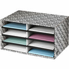 Fellowes Brocade Desktop Literature Sorter - Letter Size - White/Black-Organizes mail, forms, catalog sheets or any letter size literature
