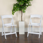 Flash Furniture HERCULES Series Resin Folding Chair with Slatted Seat - White-Anti-Static