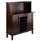 Winsome Wood Beynac Wine Bar, Cappuccino (40339)-Made of Solid/Composite Wood in Cappuccino finish