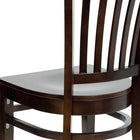 Flash Furniture HERCULES Series Vertical Slat Back Walnut Wood Restaurant Chair-Mortise and Tenon Style Construction with metal wood screw reinforcements