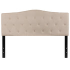 Flash Furniture Cambridge Tufted Upholstered Queen Size Headboard - Beige Fabric-Contemporary Style