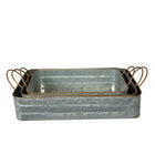 Truu Design Farmhouse Modern Collection, Rectangular Trays, Set of 3, 16.5 x 9 inches, Industrial Silver-Material: durable galvanized metal, rust-resistant