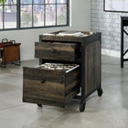 Sauder Foundry Road Mobile File Cabinet - Carbon Oak (1 Box)-Two drawers feature full extension slides.
